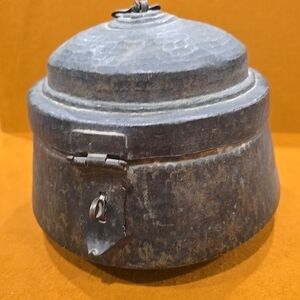 Antique Vtg Copper Round Chapati Bread Box